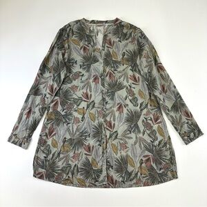 Nile botanical print tunic Womens Medium long sleeve Lyocell